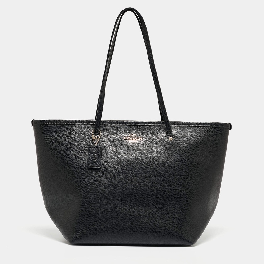 Coach Black Leather Tote Bag